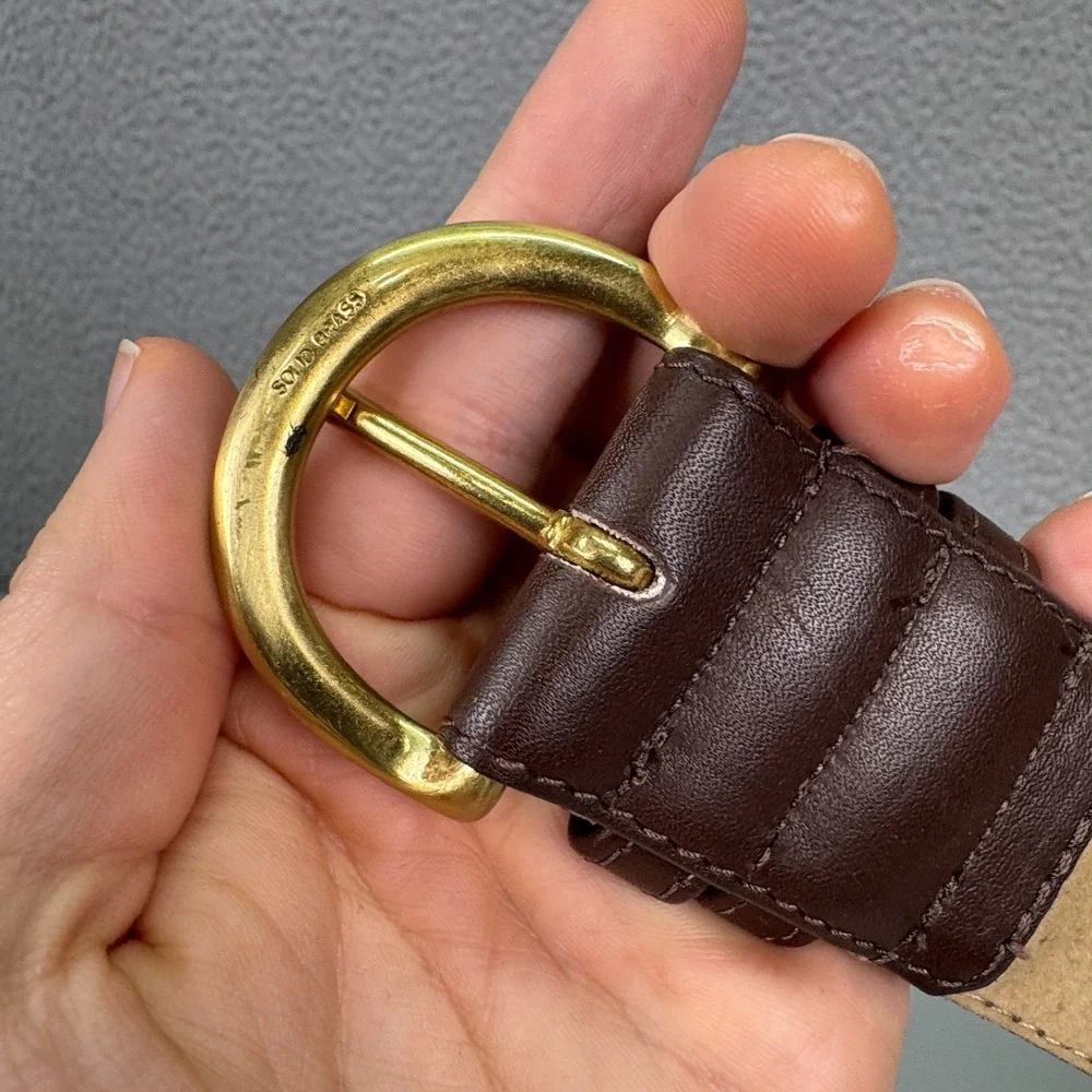 VTG Coach Belt Mens Brown XL Genuine Leather Made In USA Preppy Quiet Luxury